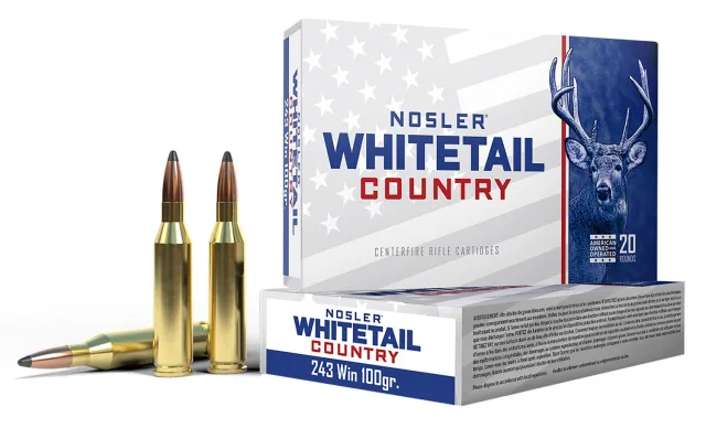 Buy Nosler Whitetail Country 243 Winchester 100 Grain SP 20 Rounds online