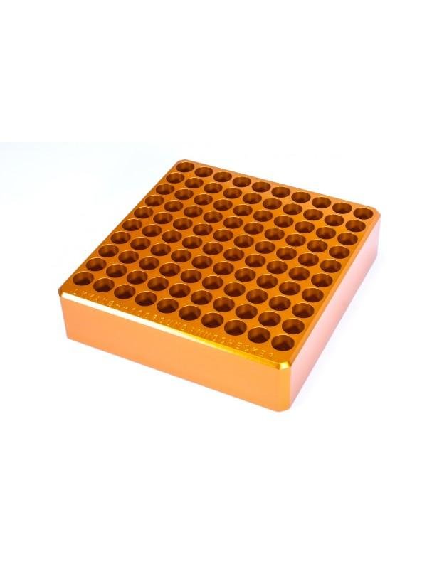 Lyman Ammo Checker Block 9mm 100 Hole - Chamber Gauge for Handgun Reloading - Lyman - 9mm