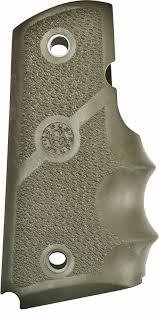 Hogue 43001 Officers Model Rubber Grip with Finger Grooves OD Green - Hogue