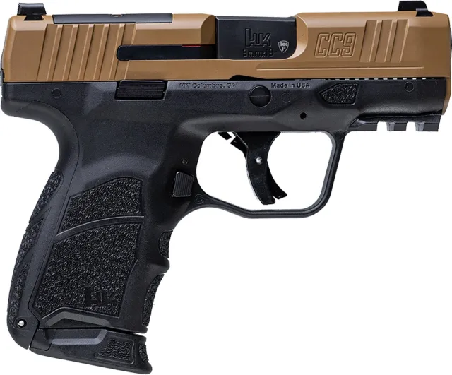 H&K CC9 CC9 9mm Luger Made in USA 10+1 12+1 3.320 Brown Polymer
