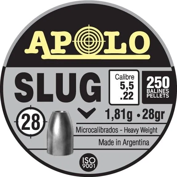 Hatsan Apolo Slug Air Rifle Pellets .22 Cal 28 gr 250/ct - Hatsan - .22