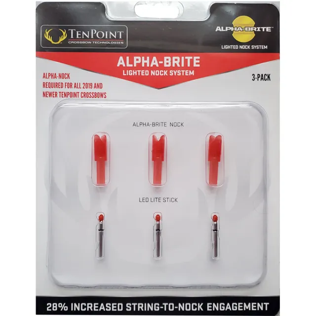 TenPoint HEA-358R.3 Alpha Brite Lighted Nock Kit .297 Red 3pk - TenPoint