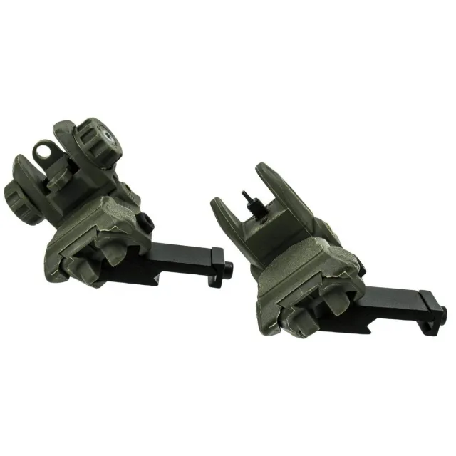TacFire AR-15 45 Degree/Low Profile Pop Up Sights OD Geen Polymer - TacFire