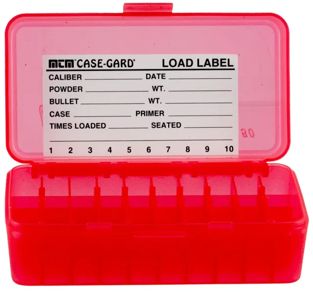 Buy MTM Case-Gard P504429 Ammo Box 50 Rounds Clear Red Polypropylene online