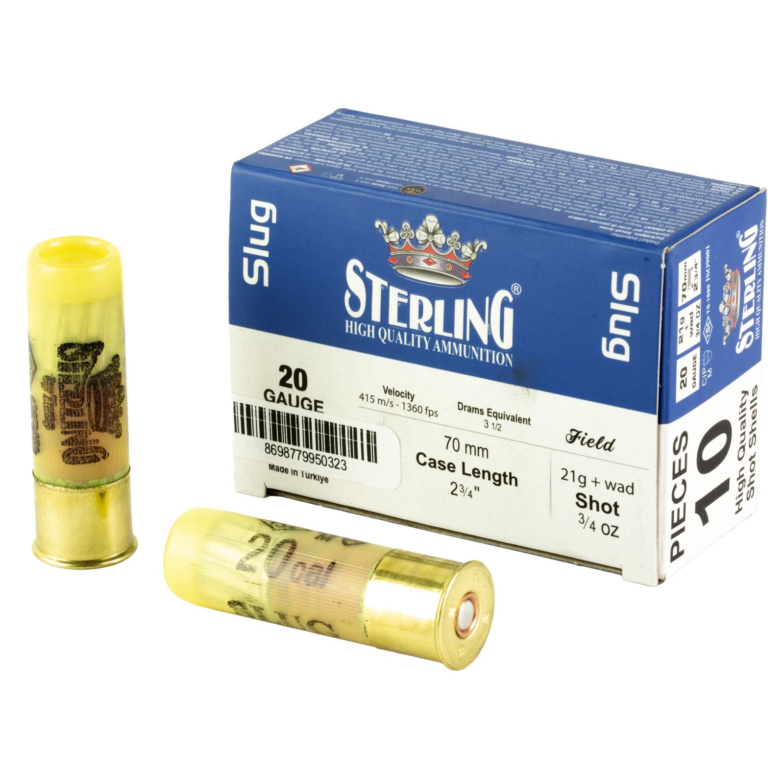 Buy Sterling Big Game 20 Gauge 2.75in 7/8oz Slug Ammo 10 Round Box online