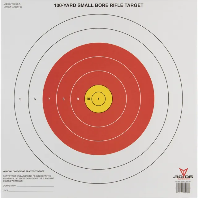30-06 Small Bore Rifle Target 20 pk. - 30-06 Outdoors
