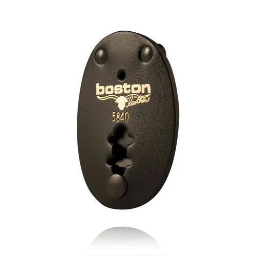 Boston Leather Oval Badge Holder Full-Grain Leather Single Slot
