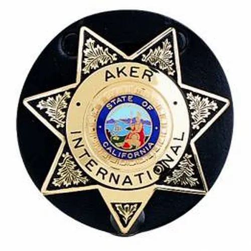Aker Leather Star Badge Holder Black Smooth Finish Wallet