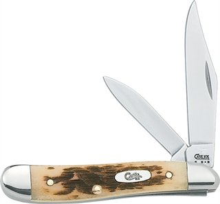 Case Cutlery Peanut 2BL 2 7/8" Amber Bone Knife - CASE CUTLERY