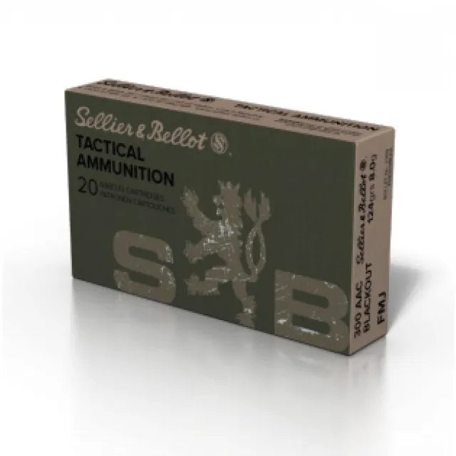SELLIER & BELLOT 300 Blackout 124Gr FMJ Rifle Ammo (SB300BLKA)