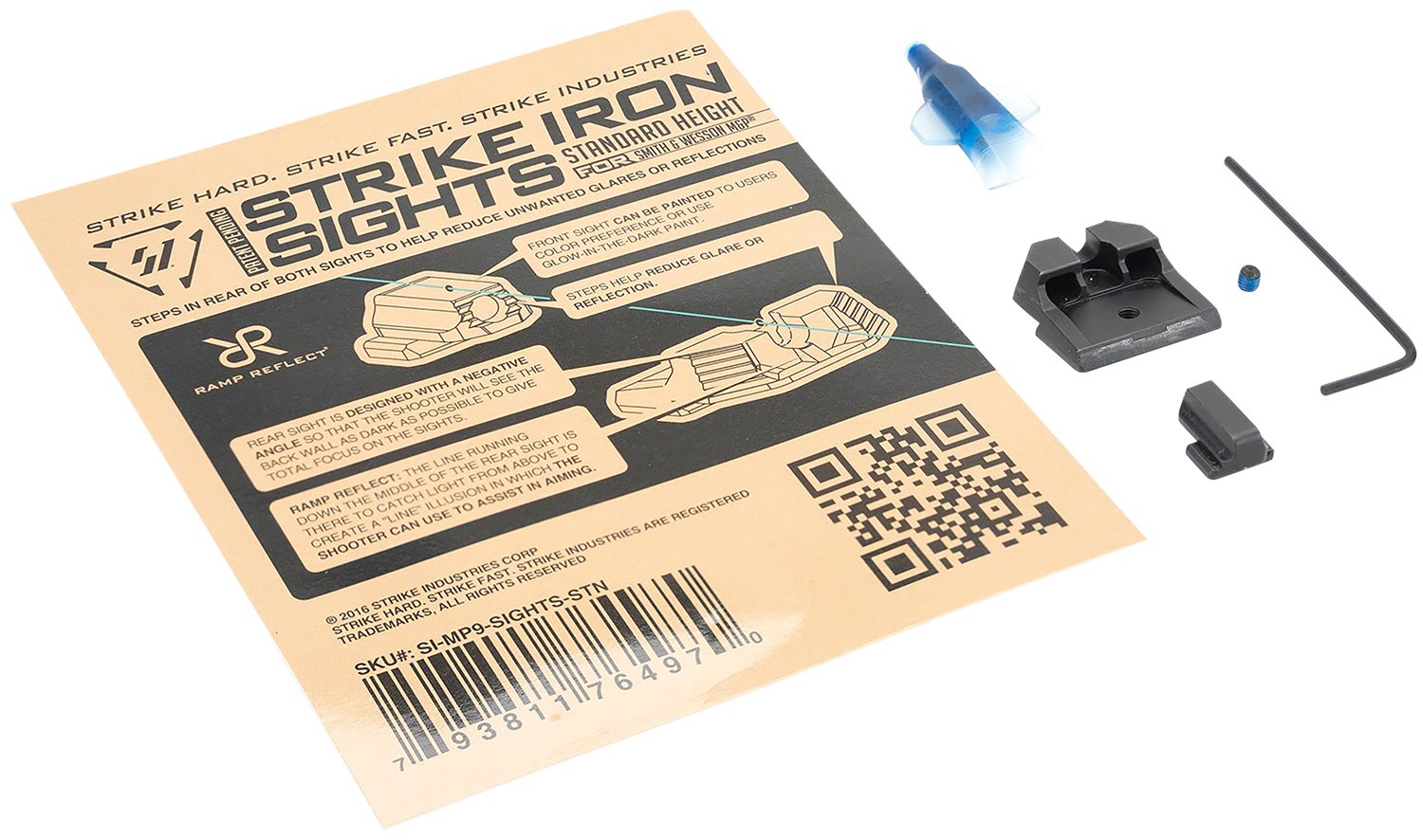 Strike Industries MP9SIGHTSSTN Iron Sights Black for Smith & Wesson M&P - Strike Industries - SUS630 HARDENED STAINLESS STEEL