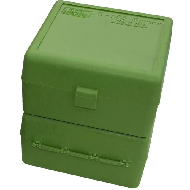 MTM Molded Products RM-100-10 Ammo Box Green 100 Round Capacity - MTM Case-Gard - 225 WINCHESTER