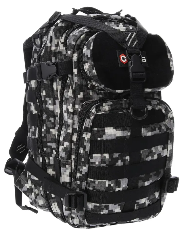 GPS T1611BOBGD Tactical Bugout Bag Gray Digital 600D Polyester Backpack - GPS