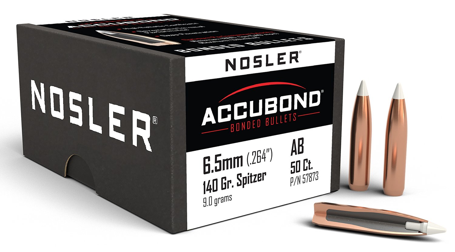 Buy Nosler 6.5mm/264 Caliber 140 grain AccuBond Bullets (Per 50) online