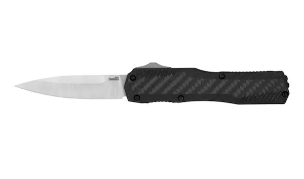 Kershaw Livewire 9000CF Carbon Fiber 3.35" Auto Stonewash Knife - Kershaw