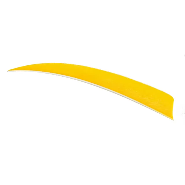 Trueflight 11604 Shield Cut Feathers Yellow 4" RW 100 Pack - Trueflight