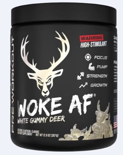 Buy Bucked Up Woke AF Pre-Workout White Gummy Deer 30 Serving Tub online