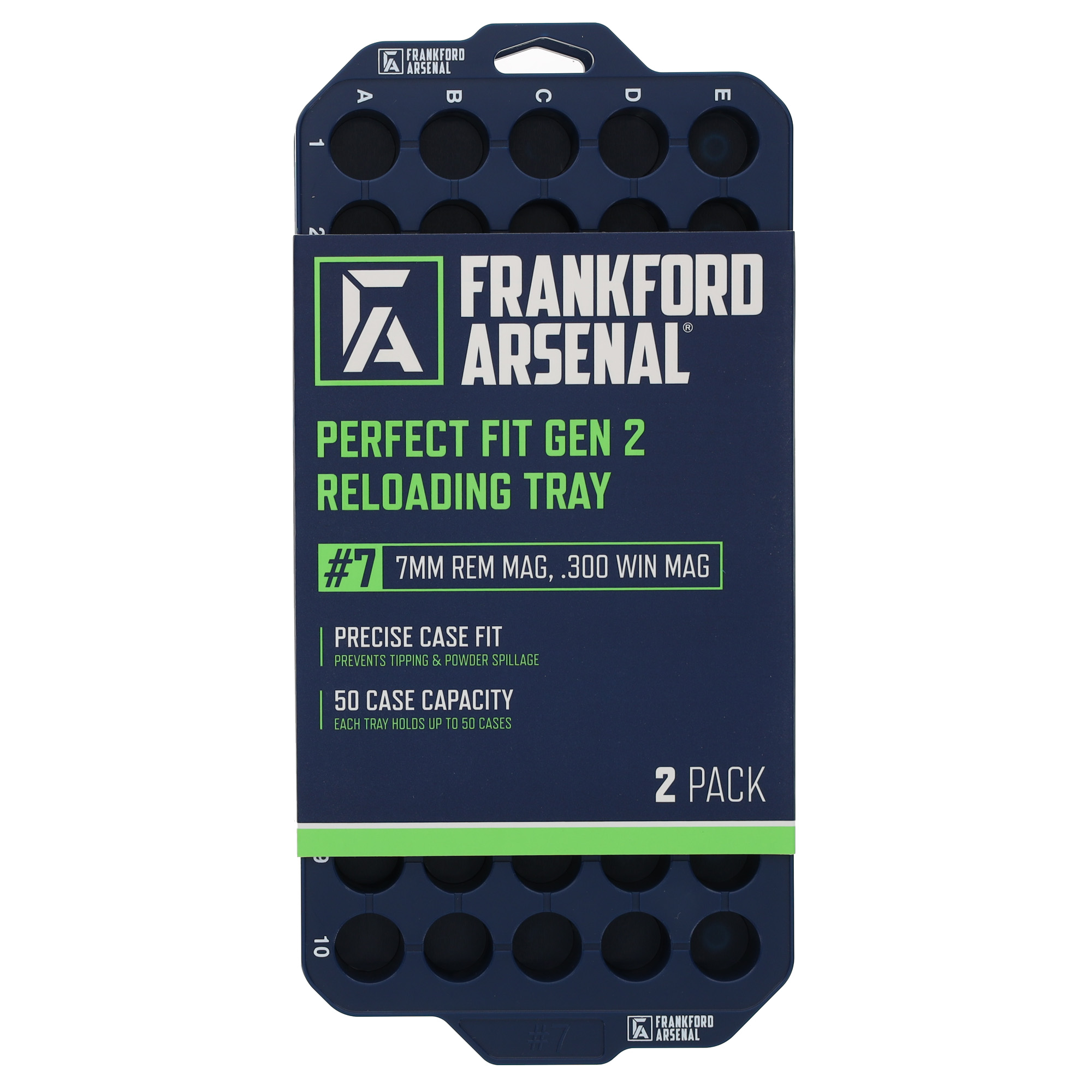 Frankford Arsenal Reloading Tray Style 7 1183643 Blue 2-Pack - Frankford Arsenal - 300 WINCHESTER MAGNUM, 7MM REMINGTON MAGNUM