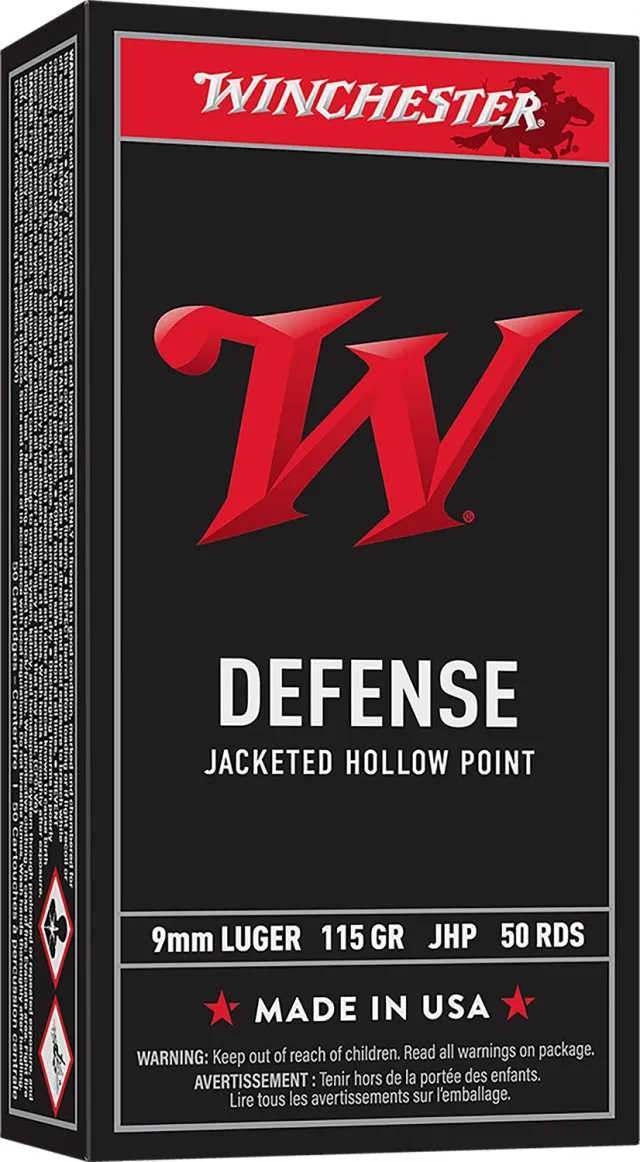 Winchester Ammo USA9JHP USA Defense 9mm Luger 115 gr Jacketed Hollow Point (JHP) 50 Per Box/ 10 Cs - Winchester - 9mm Luger