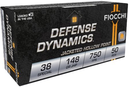Fiocchi 38E Defense Dynamics .38 Special 148gr JHP Ammo 50 Rounds - Fiocchi - 38 Spl