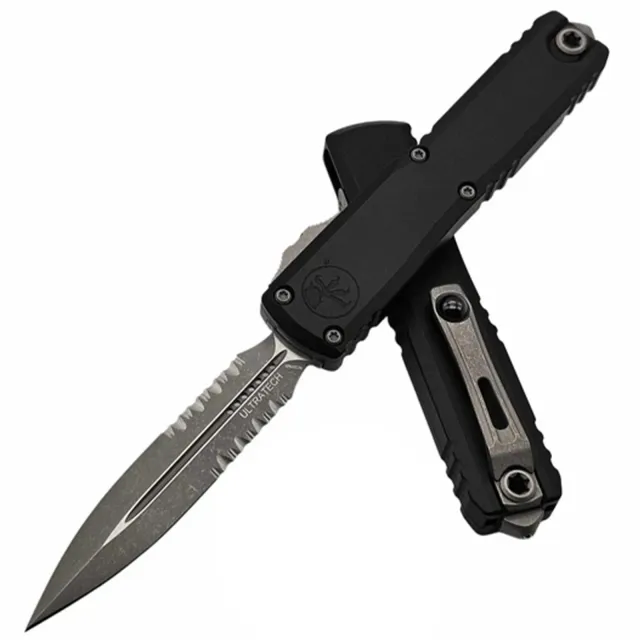 Microtech Ultratech G3 ZBP 3.55 In D/E PS Apocalyptic Black AL Handle - MICROTECH