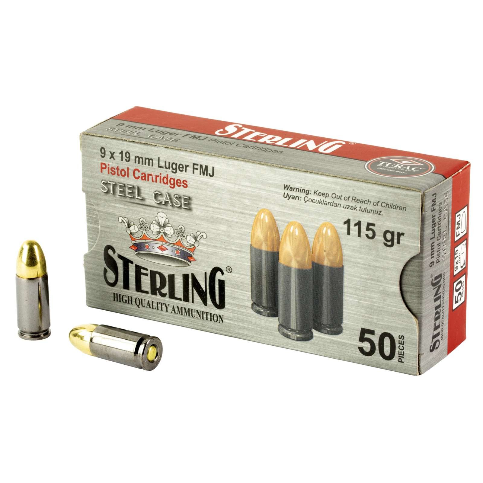 Buy STERLING 8698779957674 9MM 115 FMJ STEEL 50/20 online