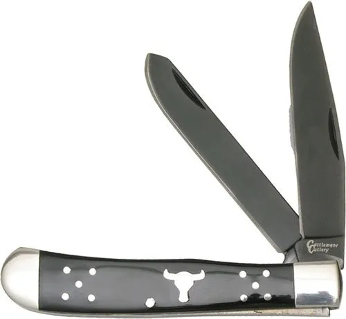 ABKT CC0002BD Black Angus Trapper 2-Blade Folder Knife - American Buffalo Knife & Tool