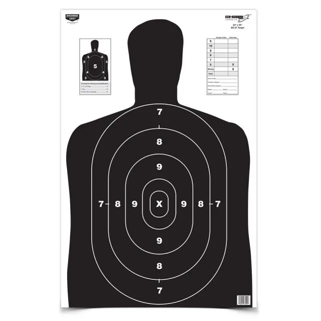 Birchwood Casey EZE-Scorer BC-27 Silhouette Target 23"x35" Black 5-Pack - Birchwood Casey