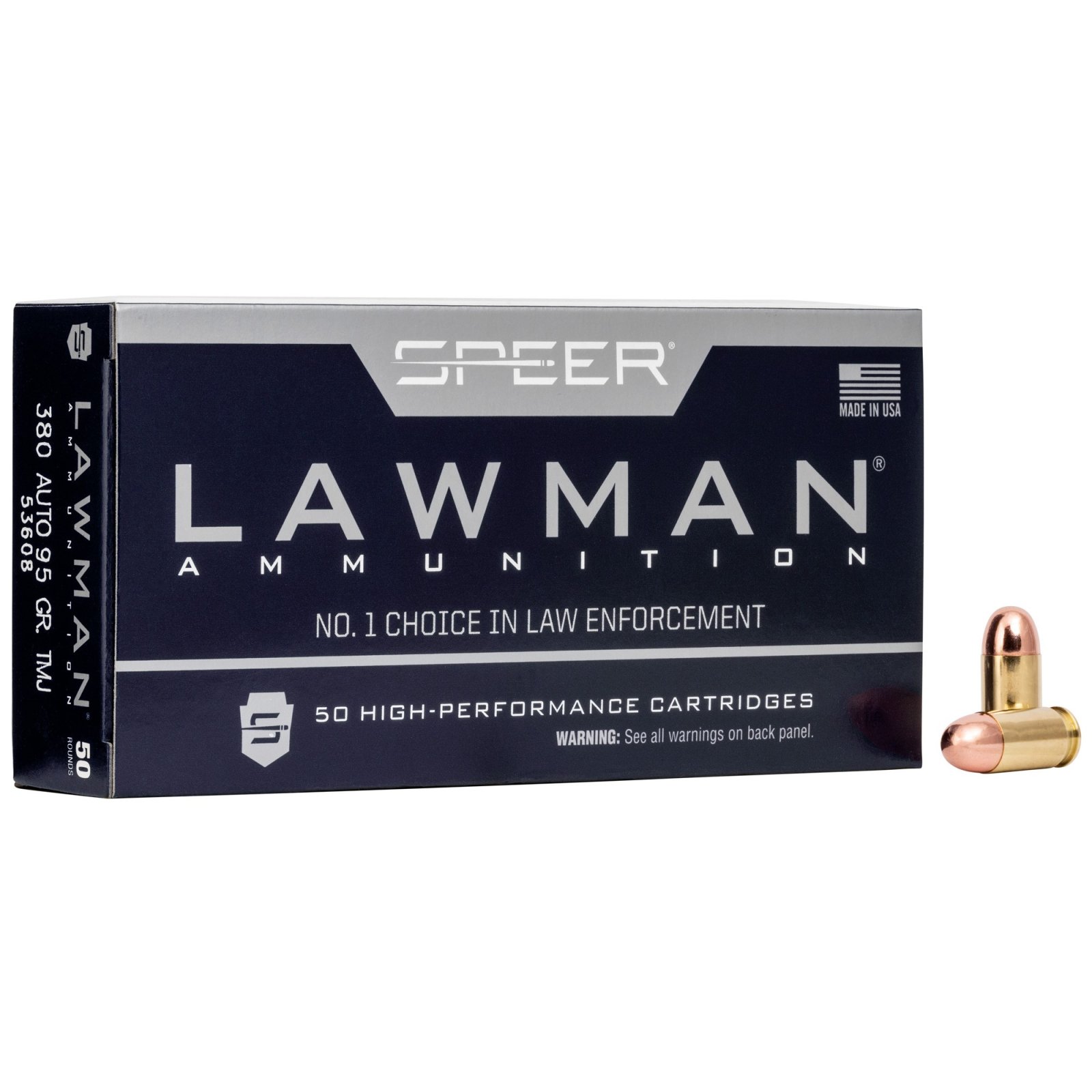 Speer Lawman Training 380 ACP 95 gr Total Metal Jacket (TMJ) 50 Per Box/20 Cs