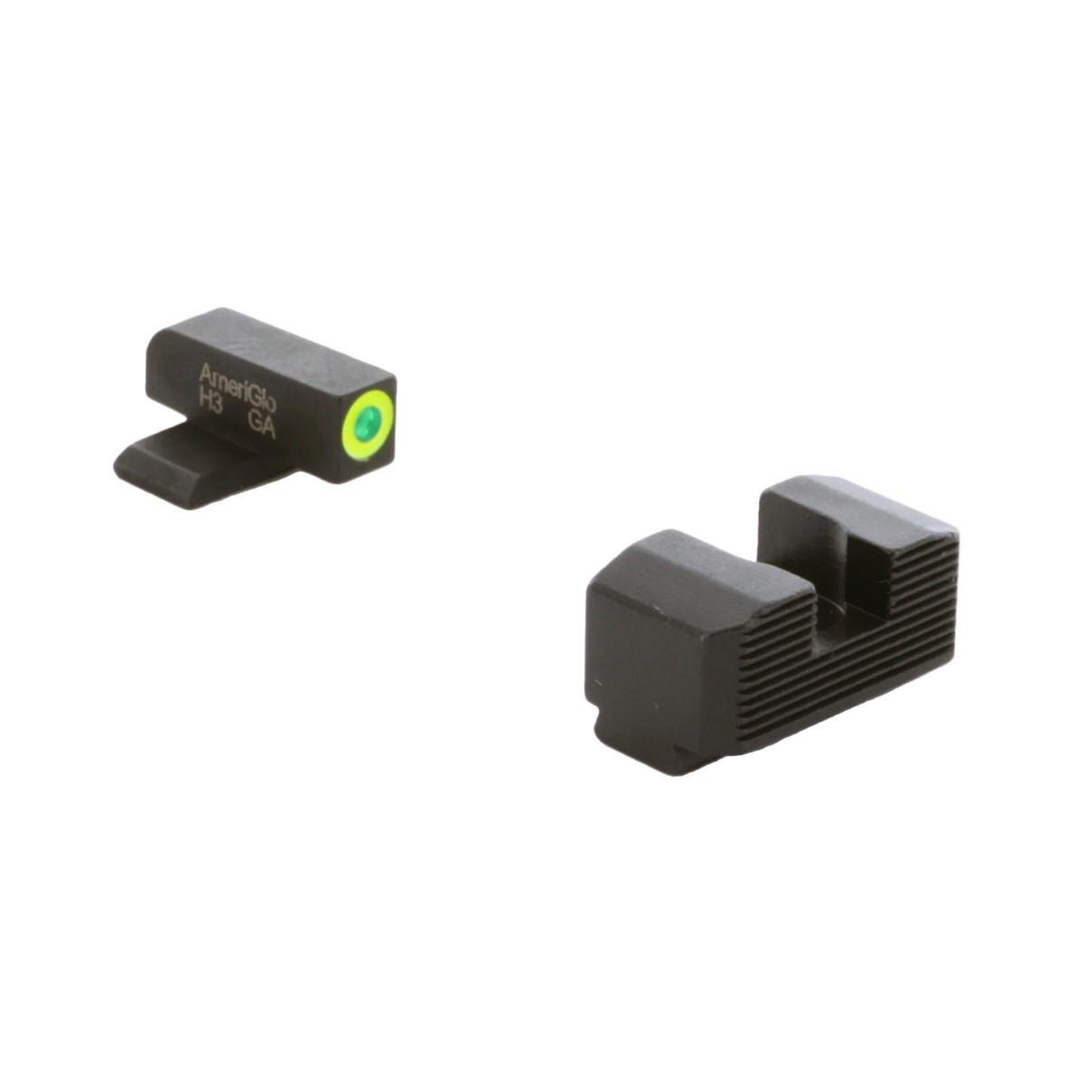 AmeriGlo SA-533 Tritium Front LumiGreen Outline Black Rear Sights Hellcat - Ameriglo
