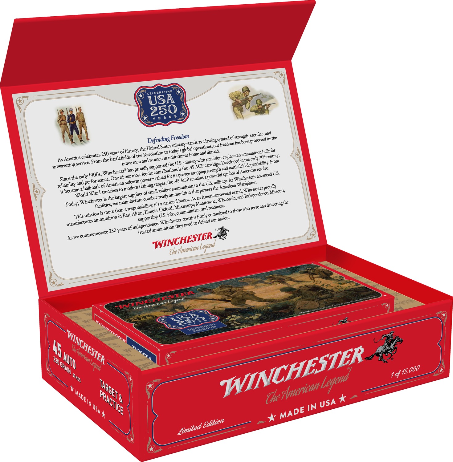 Winchester USA 45 ACP 230GR FMJ 250TH - Winchester - 45 ACP