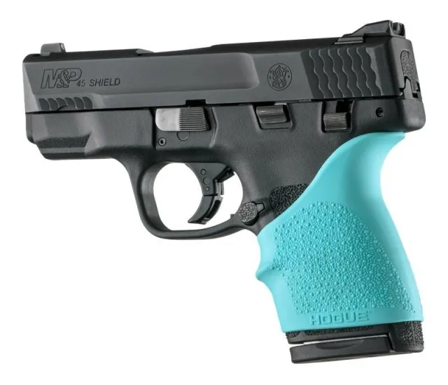 Hogue 18304 HandAll Beavertail Grip Sleeve S&W M&P Shield 45 Kahr P9/P40/CW9/CW40 Aqua - Hogue