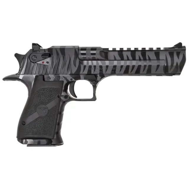 Magnum Research DE50BTS Desert Eagle Mark XIX 50 AE 6" Barrel Black Tiger Stripes Carbon Steel Frame/Slide