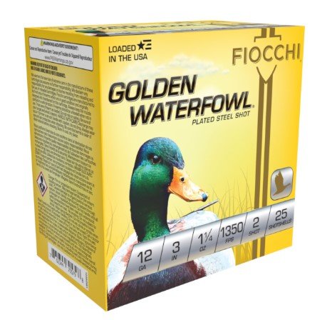 Buy Fiocchi 123SGW2 Golden Waterfowl 12 Gauge 3" 1 1/4oz #2 Shot 25 Rds online