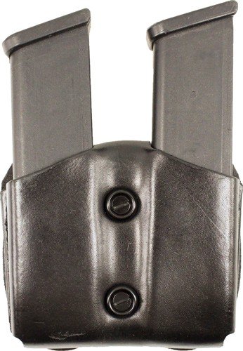 DeSantis A01BJEEZ0 Double Mag Pouch OWB Leather Single Stack 9/40 Black - DeSantis