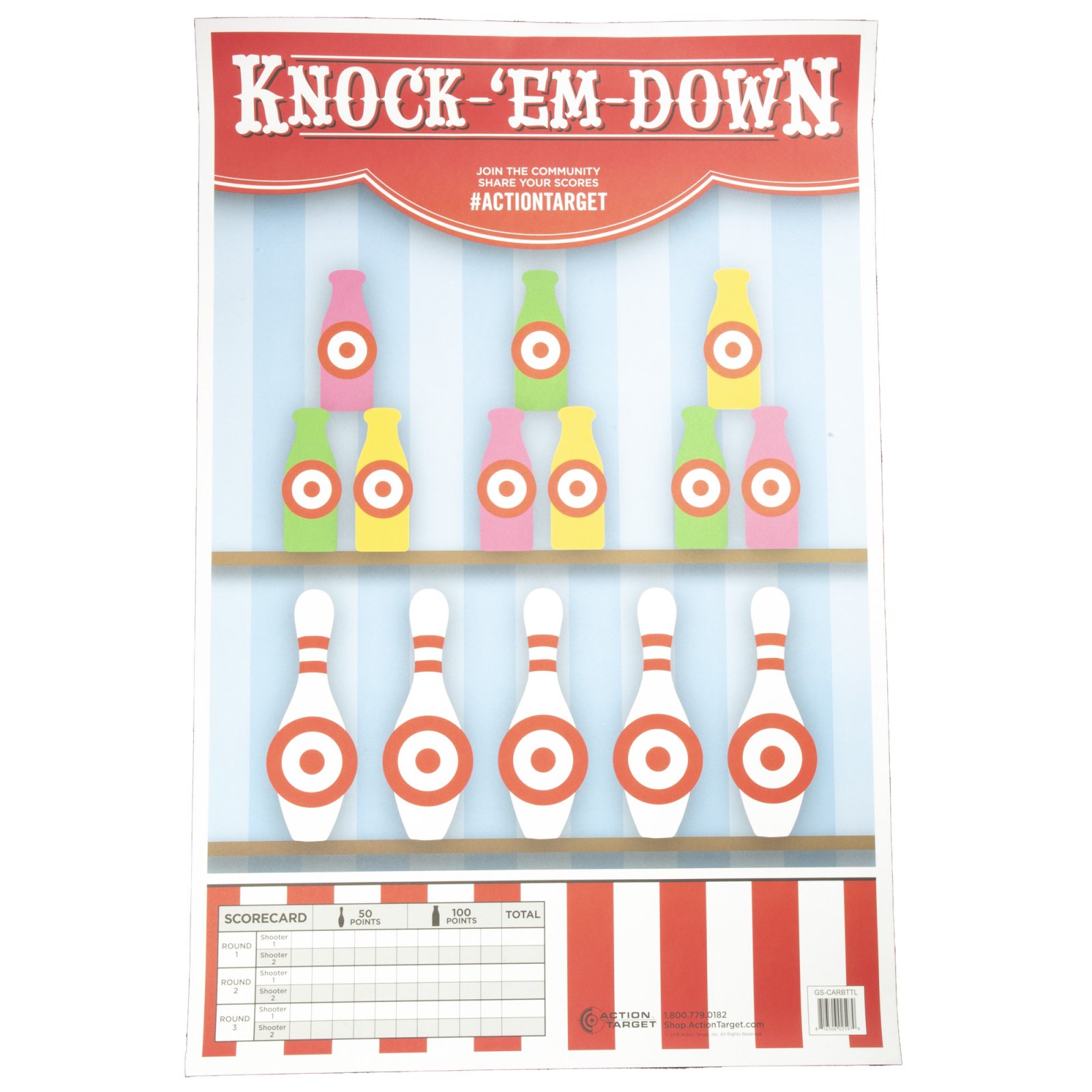 Buy Action Target GSCARBTTL100 Knock-'Em-Down Paper Targets 23"x35" 100/Box online