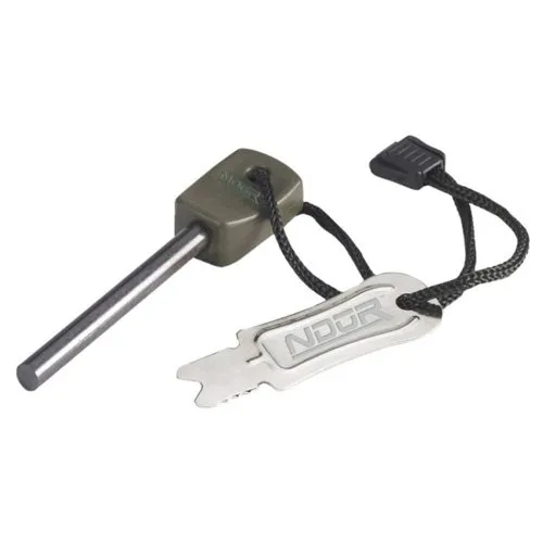 NDuR Fire Steel & Striker Small 3000 Strikes, 5400°F Spark - NDuR