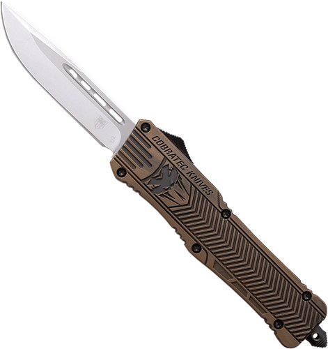 Cobratec MBDCTK1MDNS Medium CTK1 OTF Bronze 3" Drop Point Knife - CobraTec Knives