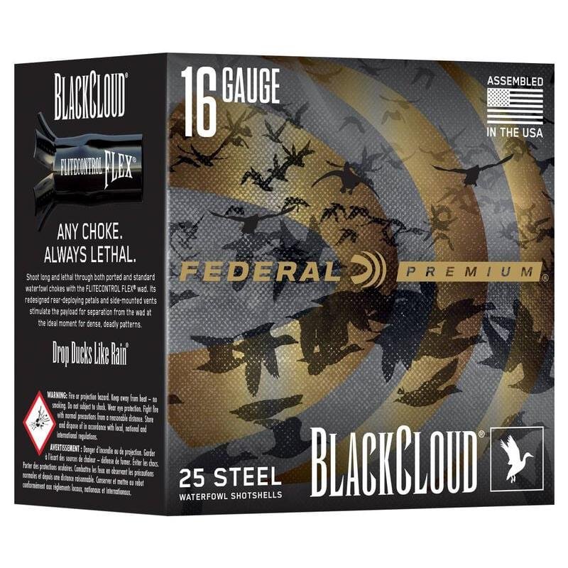 Federal Black Cloud Waterfowl Shotshells 16ga 2-3/4 7/8oz 1450fps #2 25/ct - Federal Premium Ammunition