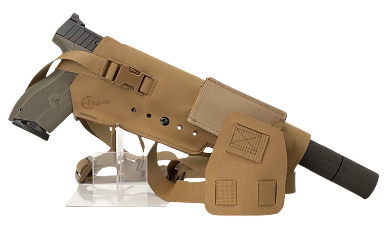 Cole-Tac VWX103 Varmint Wrangler XL Pistol Holder Coyote Brown Right Hand - Cole-Tac
