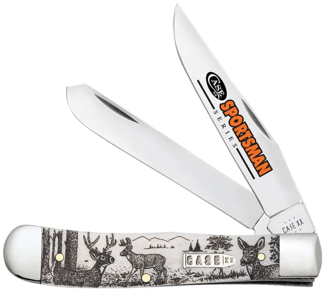 Case 81220 Trapper Folding Knife, Tru-Sharp SS, Deer Bone Handle - Case Cutlery