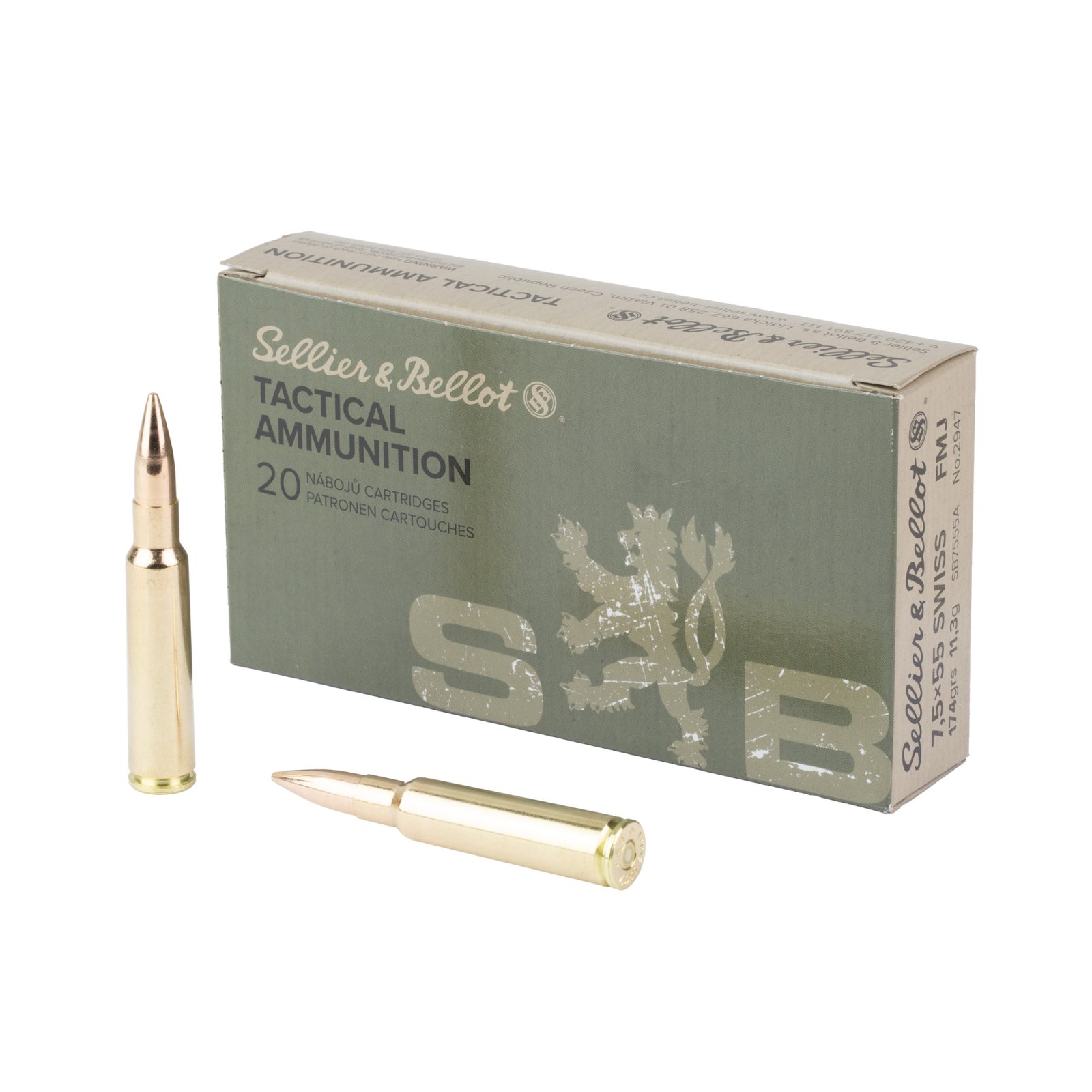 Buy Sellier & Bellot Rifle Ammunition 7.5x55 Swiss 174 Grain Full Metal Jacket online