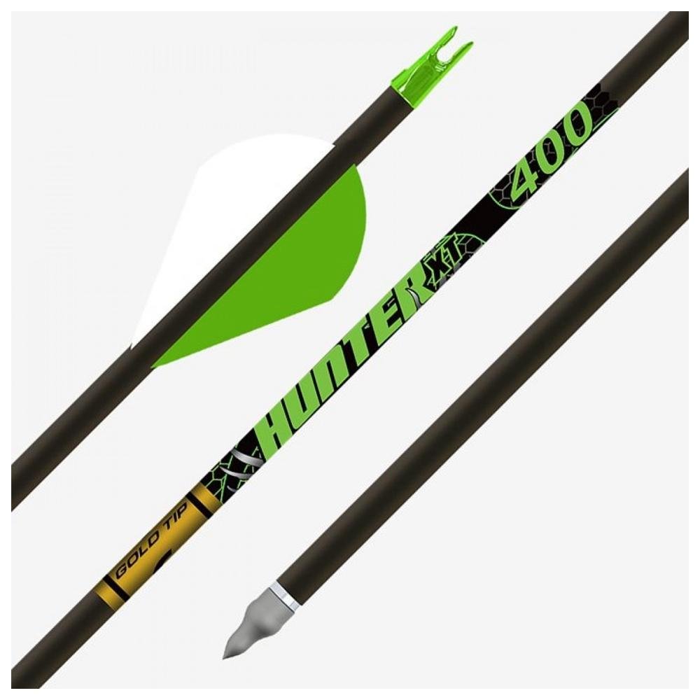 Gold Tip Hunter XT HXT500A26 500 Raptor Vanes Arrows 6 Pack - Gold Tip