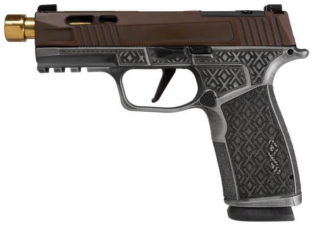 Buy Sig Sauer 300174041903 P365 XMACRO Optic-Ready Brown Slide, Gold Barrel online