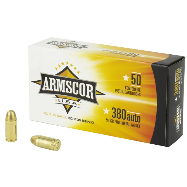 Armscor FAC380-2N .380 ACP 95 Grain FMJ Brass Cased 50 Rounds