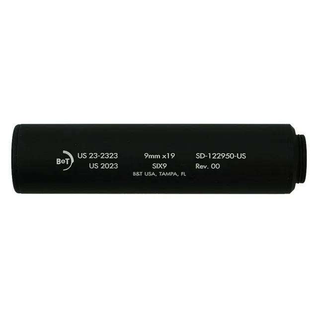 B&T SD-122950-US Six9 Wipe Suppressor 9mm Luger Black - B&T USA - 9mm