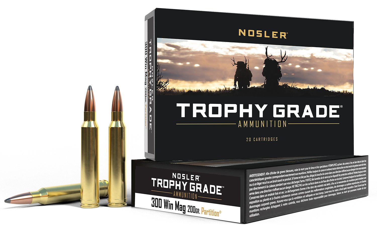 Nosler 60069 .300 Win Mag 200 Grain Partition 20 Rounds Brass Cased - Nosler - 300 Win Mag