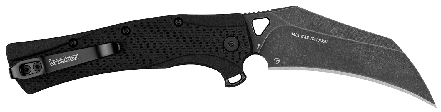 Kershaw 1423 Dawnstar Hawkbill Folder 3.5" 8Cr13MoV BlackWash Steel - Kershaw