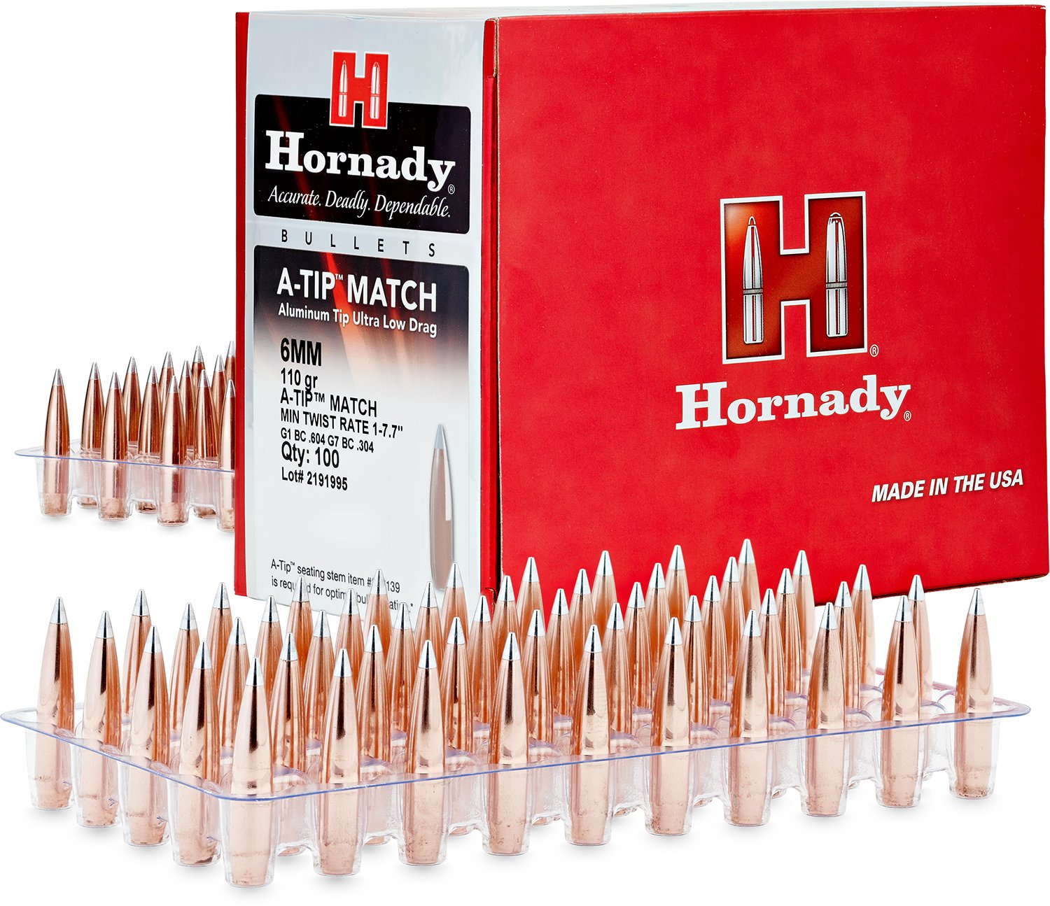 Hornady 261792 6.5mm .264 135gr A-Tip Match Bullets 500/Box - Hornady - .264