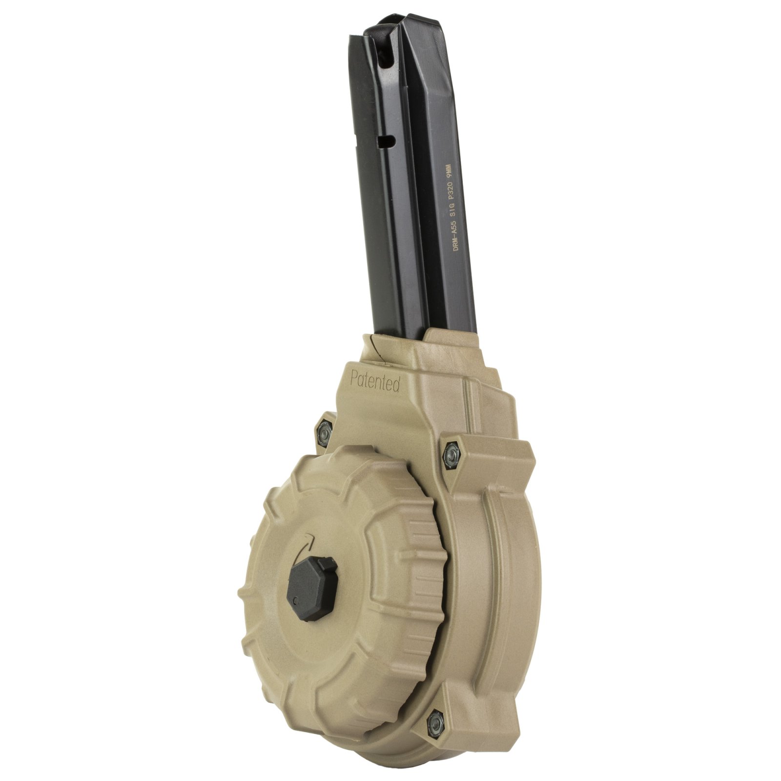 ProMag DRM-A55-FDE 9MM 50-Round Drum Magazine, Polymer, FDE - ProMag Industries - 9MM